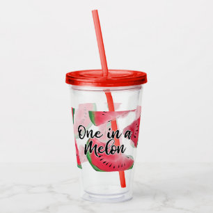 Verre En Acrylique Un Motif d'aquarelle de melon