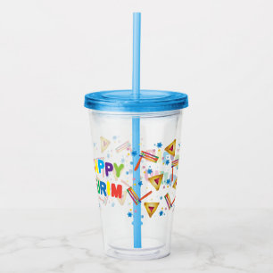 Verre En Acrylique Vacances heureuses de motif de partie d'enfants de