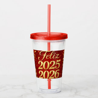 Verre En Acrylique Vaso de Acrílico con Diseño “Feliz 2025–2026” | Id
