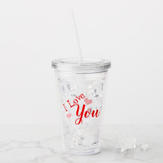 Verre En Acrylique Vaso de acrílico - Te amo (Devant glace)