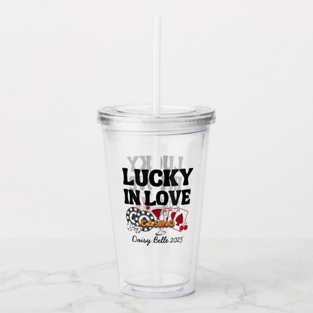 Verre En Acrylique Vegas Lucky In Love Bachelorette (Devant)