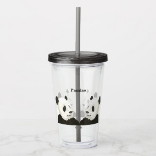 Verre En Acrylique Verre acrylique avec pandas