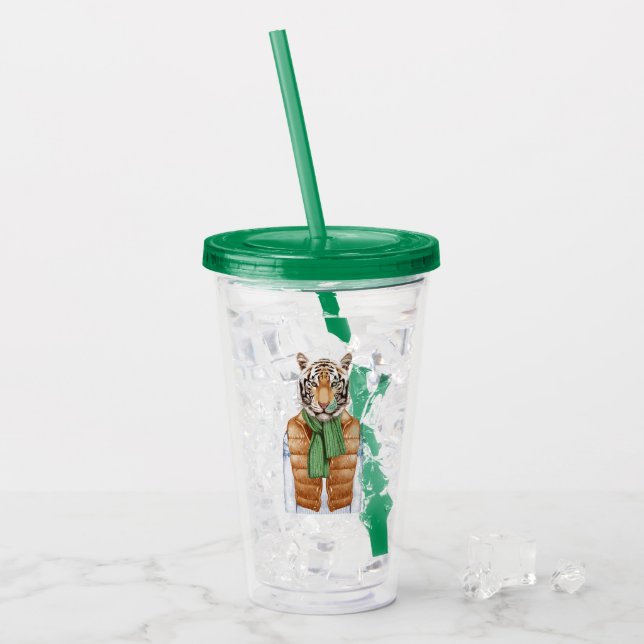 Verre En Acrylique Vers le bas tigre de gilet (Devant glace)