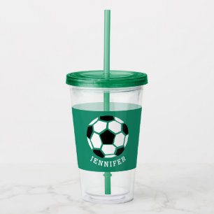 Verre En Acrylique Vert personnalisé sportif du football de sports