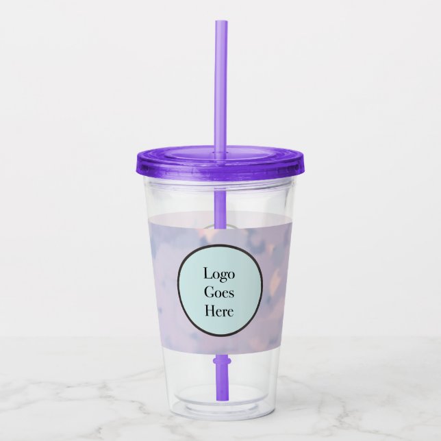 Verre En Acrylique Votre Arrière - plan d'aquarelle de logo (Devant)