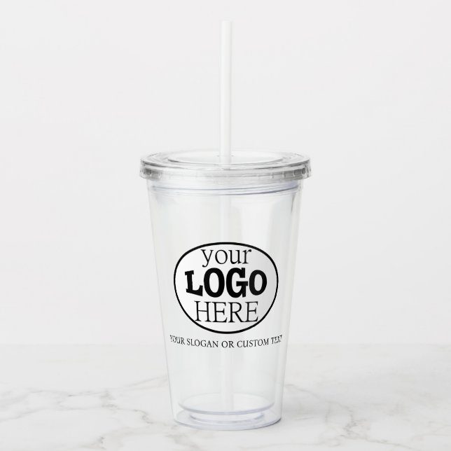 Verre En Acrylique Votre logo et votre texte personnalisés (Devant)