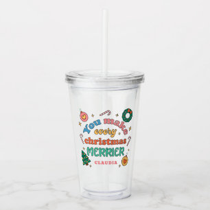 Verre En Acrylique Vous Faîtes Chaque Joyeux Noël   Cute Rétro