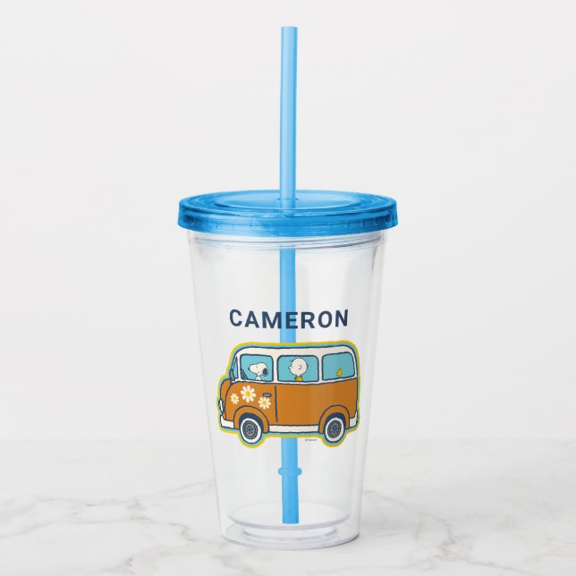 Verre En Acrylique Voyage sur route | Peanuts Road Trip Van (Devant)