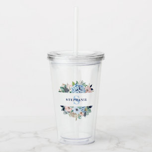 Verre En Acrylique Watercolor Floral Bridesmaid Beach Mariage