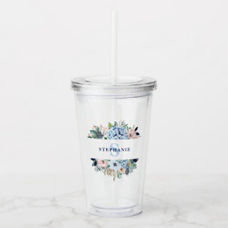 Verre En Acrylique Watercolor Floral Bridesmaid Beach Mariage