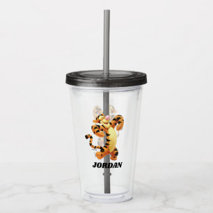 Verre En Acrylique Winnie le tigre de l'ourson - Ajoutez votre nom