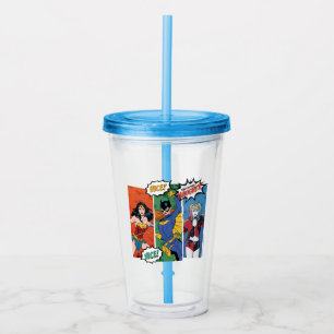 Verre En Acrylique Wonder Woman, Batgirl & Harley Quinn Holiday