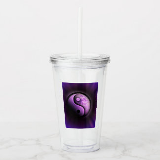 Verre En Acrylique Yin-Yang pourpre et noir