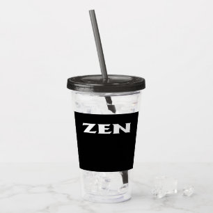 Verre En Acrylique Zen blanc noir foncé acrylique tumbler