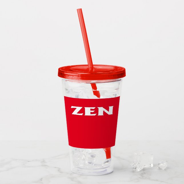 Verre En Acrylique Zen rouge rouge rouge rouge acrylique tumbler (Devant glace)