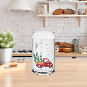 Verre en forme de boîte de camion rouge en bois en