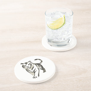 Verre En Grès Dessin de tigre de marche - Design de Dessous de v