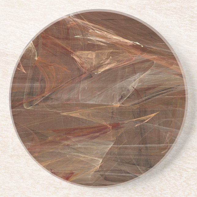 Verre En Grès Grunge de marbre fractal série-13 - Dessous de ver (Devant)