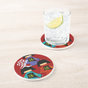 Verre En Grès Japonais Kanji Love 3 Cuties asiatiques Dessous de