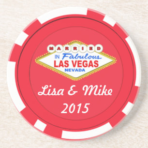 Verre En Grès Marié À Las Vegas Chip Texte Modifiable Dessous de