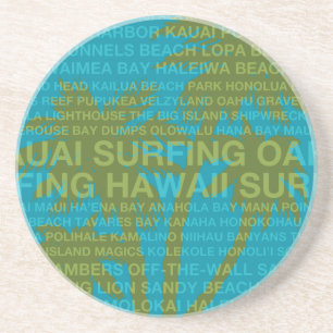Verre En Grès Surf Hawaii Palm Trees Hawaiian Stone Dessous de v