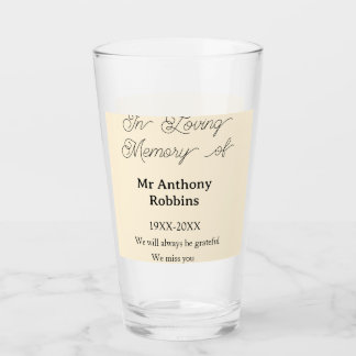 Verre En souvenir affectueux de nom souvenir funéraire