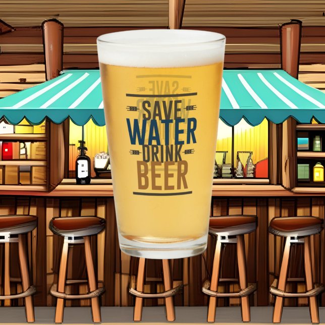 Verre enregistrer l'eau boire de la bière mot art (Créateur téléchargé)