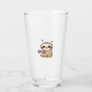 Verre Entraînement drôle de paresseux Chibi Gym Cartoon