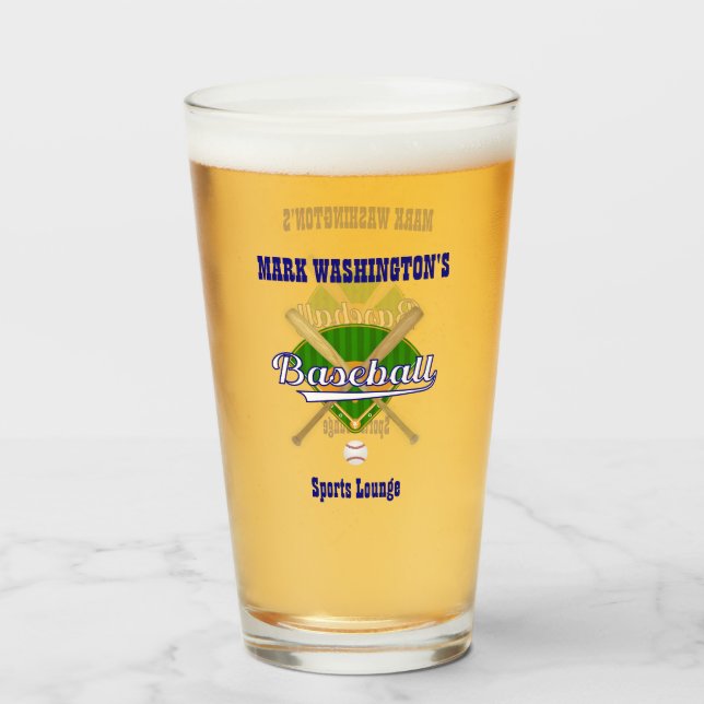 Verre Équipe De Baseball Joueur Salon De Sport Pint Beer (Devant (rempli))