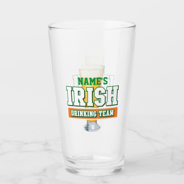 Verre Équipe de boisson irlandaise personnalisée Pint Gl (Devant)