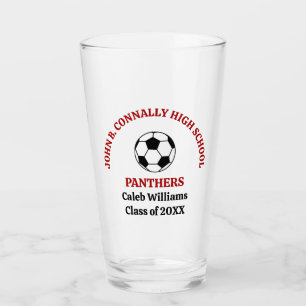 Verre Équipe de soccer de lycée rouge personnalisée