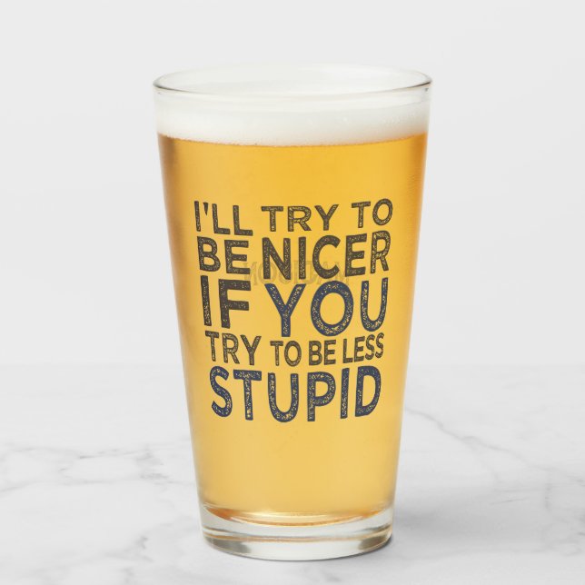 Verre Essayer d'être plus gentil nom personnalisé (Devant (rempli))