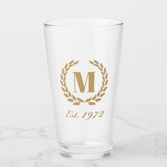 Verre Est. 1972 anniversaire Monogram Gold (Devant)