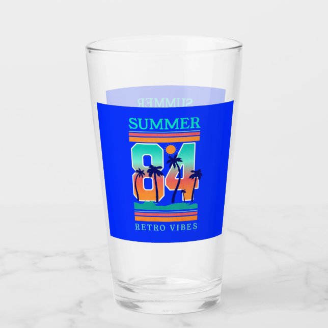 Verre Été 1984 Retro Vibe Beach Thème (Devant)