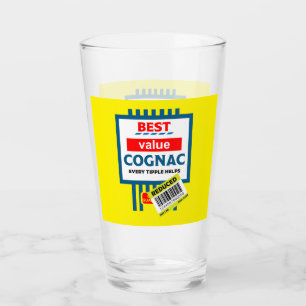Verre Étiquette de Cognac de Noël drôle