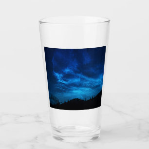 VERRE ÉTOILES LUMINEUSES DANS UN CIEL NOIR ET BLEU