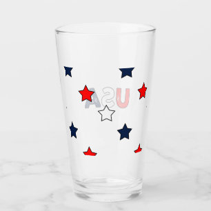 Verre Étoiles patriotiques rouge blanc et bleu