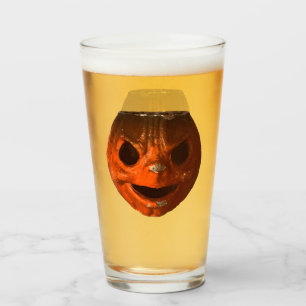 Verre Face de Citrouille Vintage d'Halloween Déplaisant 