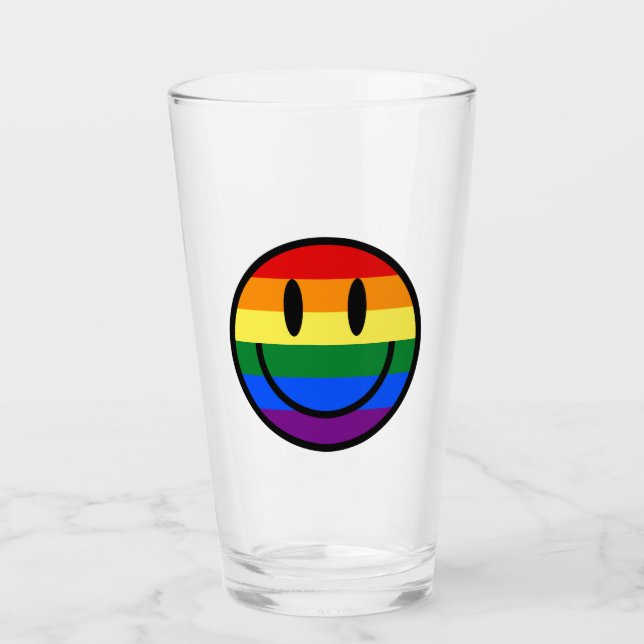 Verre Face souriante arc-en-ciel (Devant)