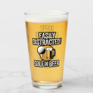 Verre Facilement distrait par Golf et bière