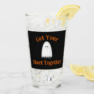 Verre Faites votre feuille ensemble Halloween Ghost