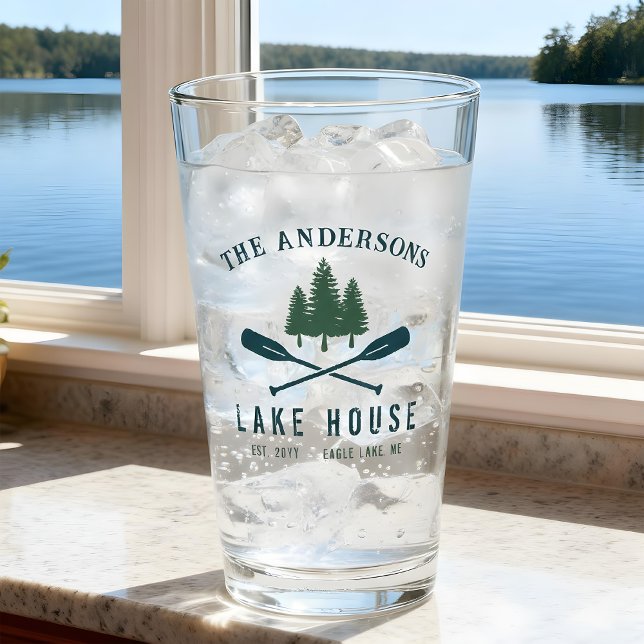 Verre Family Lake House Bateau Russe moderne Oar Pine Tr (Créateur téléchargé)