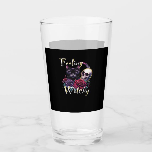Verre Feeling Witchy Black Cat Classic T-Shirt (Devant)