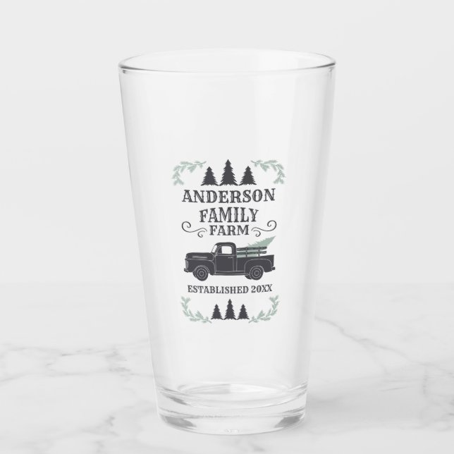 Verre Ferme de Noël Arbre de famille Ferme personnalisée (Devant)