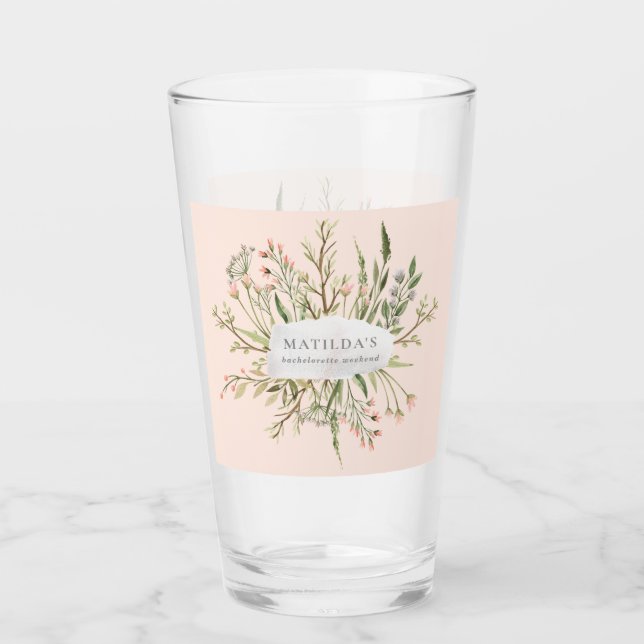 Verre ferme fleur sauvage fleurie rustique rose girly (Devant)