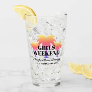 Verre Fête de destination de palmiers du week-end des fi
