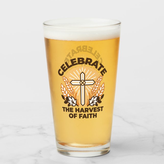 Verre Fête de la récolte de la foi - Art inspirant (Devant (rempli))