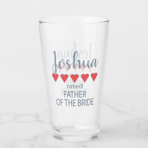 Verre Fête de mariage et de mariage 5 Coeur Père de la m