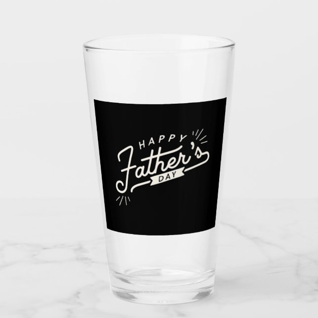 Verre Fête des pères Black Happy (Devant)