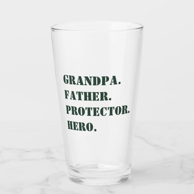 Verre Fête des pères grand-père protecteur père Hero Tex (Devant)